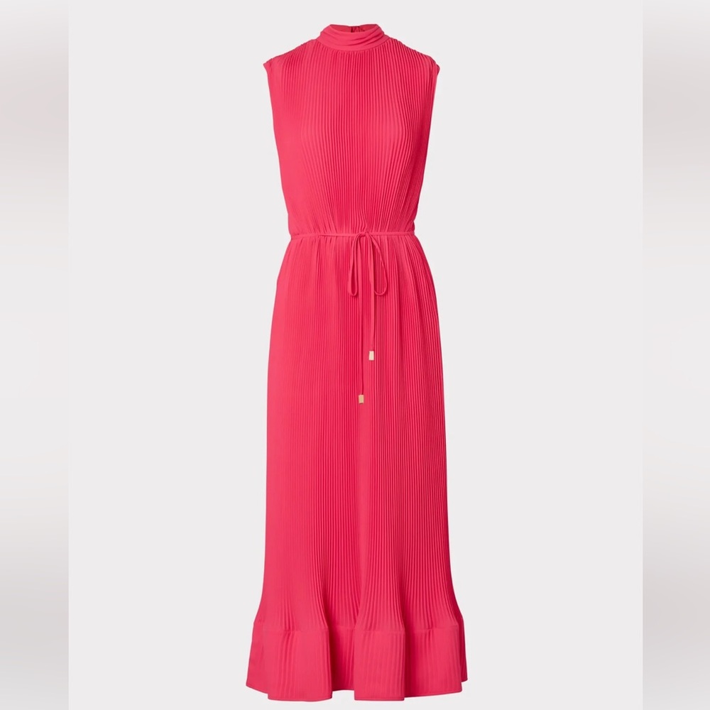 Milly Melina Pleated Dress in Pink